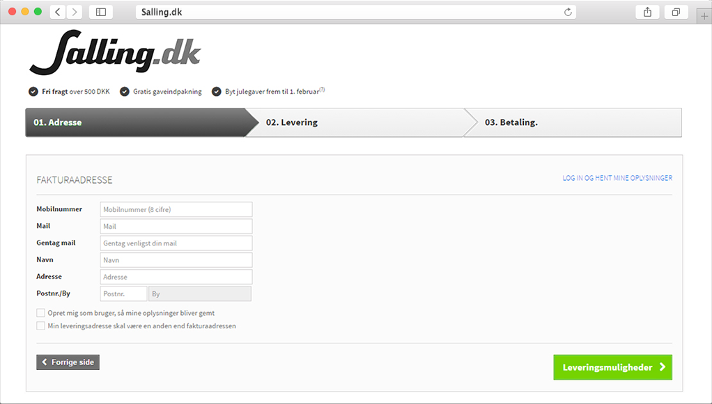 Salling.dk - Checkout